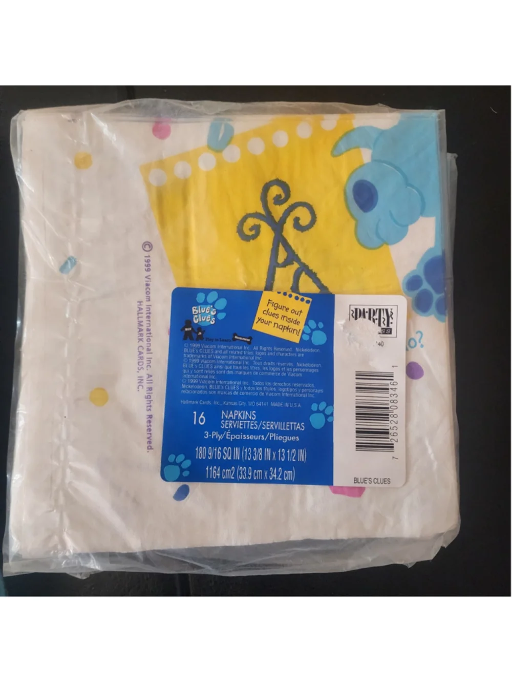 Blue's Clues Party Supplies Hallmark Napkins Wilton Cupcake Liners, Vintage NOS